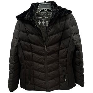 Nautica Women’s Black Jacket with Detachable
Faux Fur Hood Large (NWOT)‎